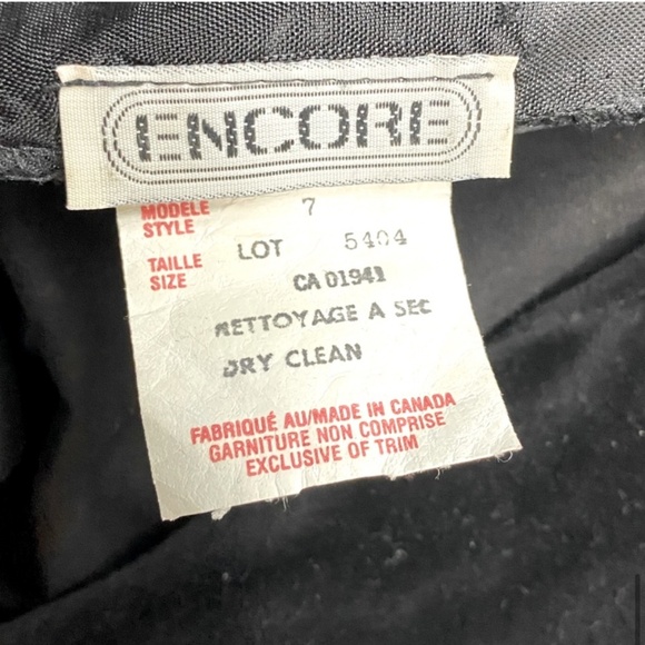 Vintage Encore Black Velvet Ling Sleeve Bodycon Mini Dress With Shoulder Pads M - Picture 12 of 16